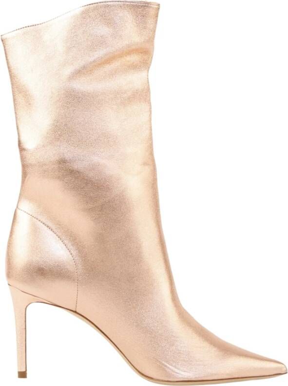 Giuliano Galiano Zalm Leren Stiletto Laarzen Beige Dames