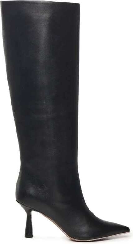 Giuliano Galiano Zwarte Hoge Laarzen Puntige Neus Hak - Foto 2