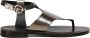 Giuliano Galiano Zwarte Leren Platte Sandalen - Thumbnail 1