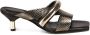Giuliano Galiano Zwarte Leren Sandalen met Stalen Detail - Thumbnail 1