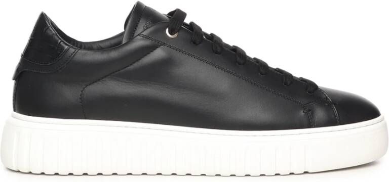 Giuliano Galiano Zwarte Leren Sneakers met Logodetail