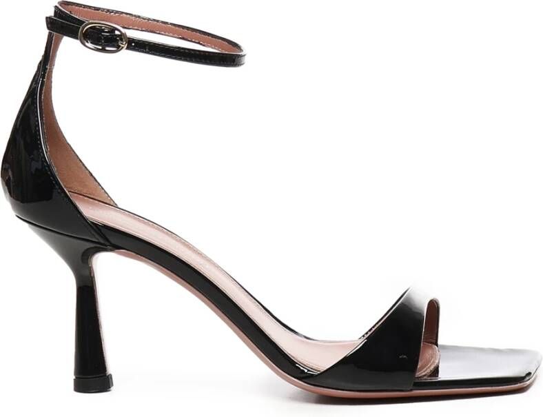 Giuliano Galiano Zwarte Sandalen met Dunne Enkelgesp