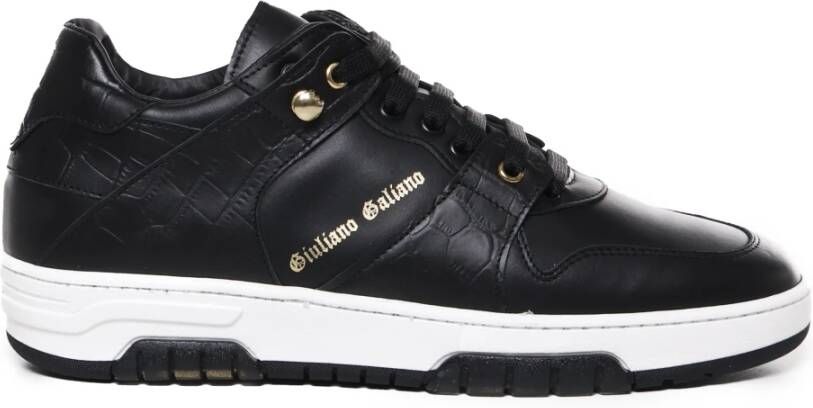 Giuliano Galiano Zwarte Sneakers van Krokodillenleer