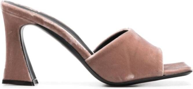 Giuseppe Zanotti Bruin Leren Sandalen Velvet Effect Stijl
