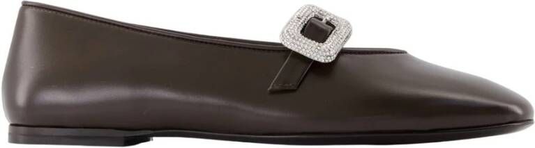 Giuseppe Zanotti Bruine Leren Ballerina Gladde Kalfshuid