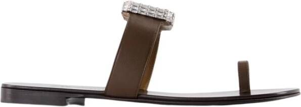 Giuseppe zanotti Sandalen Blahir Flat Sandals Leather Brown in bruin