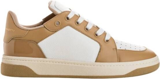 Giuseppe zanotti Dynamische witte leren sneakers Beige Heren