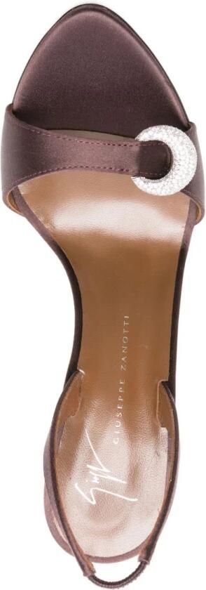 Giuseppe Zanotti Bruin leren stilet sandalen met versierd detail