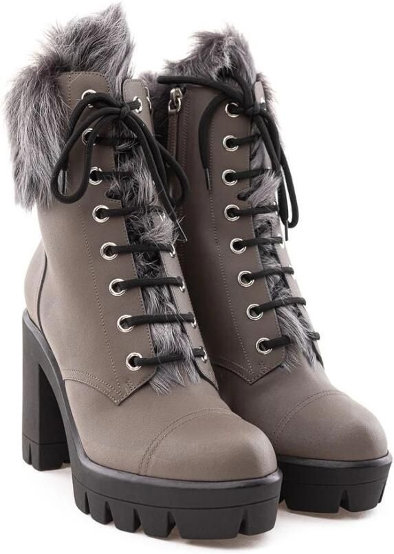 Giuseppe Zanotti Combatlaars met Binnenvoering van Bont