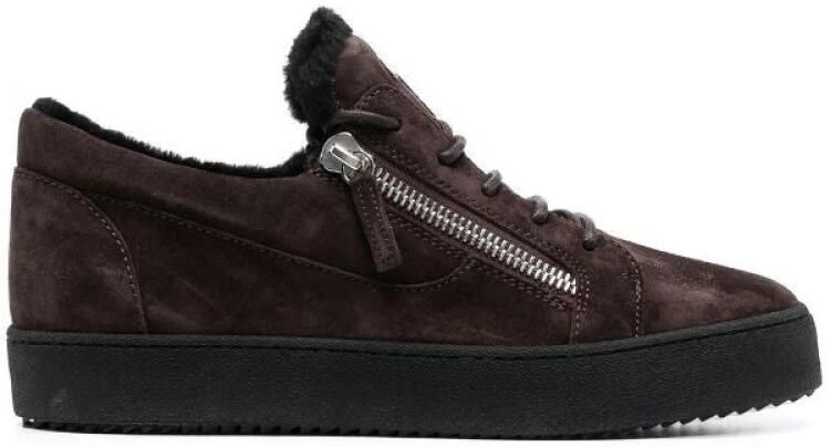 Giuseppe Zanotti Elegante Bruine Gesloten Platte Sneakers