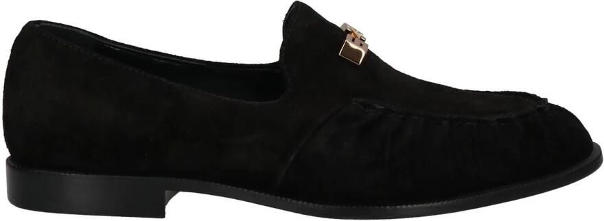 Giuseppe zanotti Leren Loafers met Goudkleurig Logo Black Heren