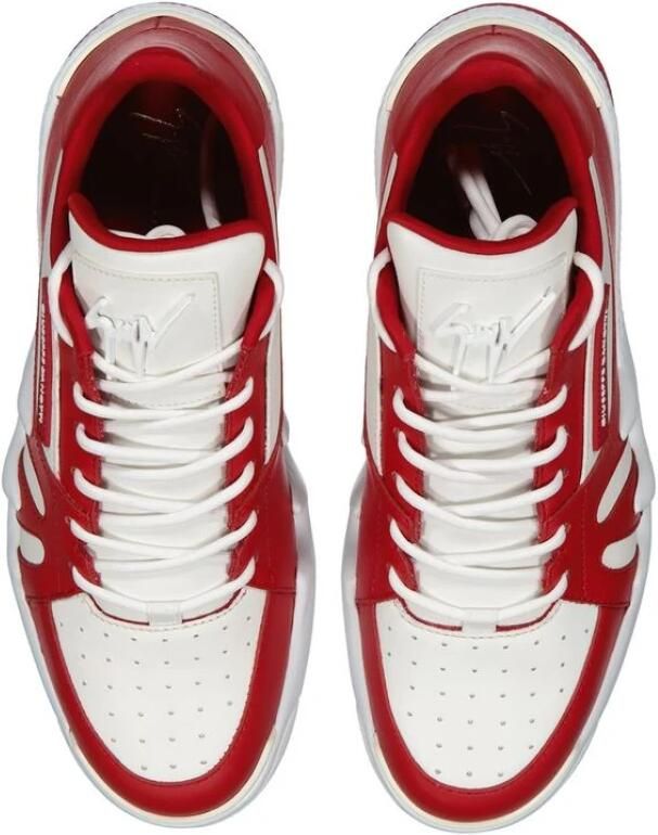 Giuseppe zanotti Leren Sneakers met Geperforeerd Detail Beige Heren