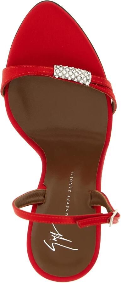 Giuseppe Zanotti Lena Kristallen Zijden Satijnen Sandalen - Foto 2