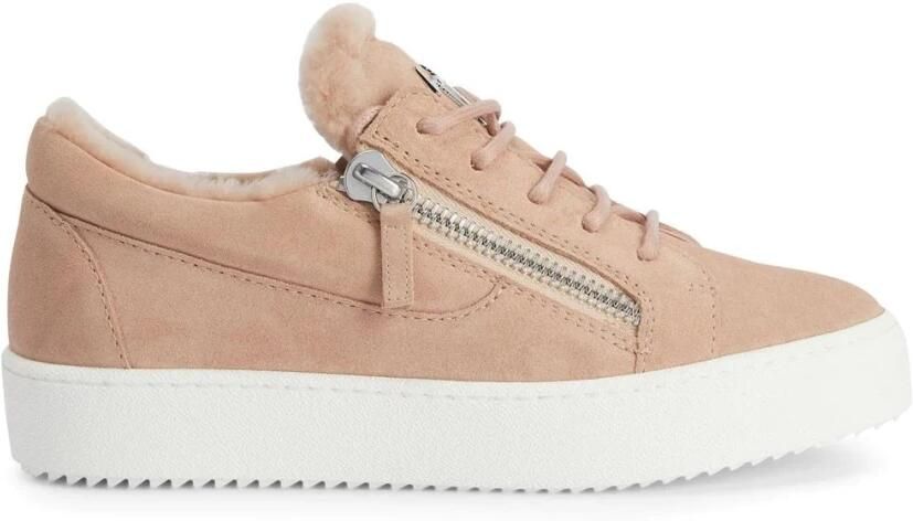 Giuseppe Zanotti Roze Elegante Gesloten Platte Sneakers