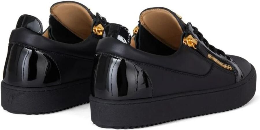 Giuseppe Zanotti Zwarte Leren Low-Top Sneakers met Rits aan de Zijkant - Foto 2