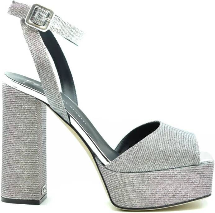 Giuseppe zanotti Hoge hak leren sandalen Gray Dames