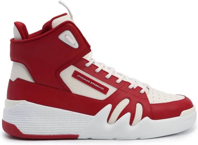 giuseppe zanotti Hoge Sneakers met Geperforeerd Detail Red Heren