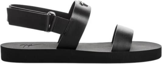 Giuseppe zanotti Hoogwaardige leren sandalen Black Heren