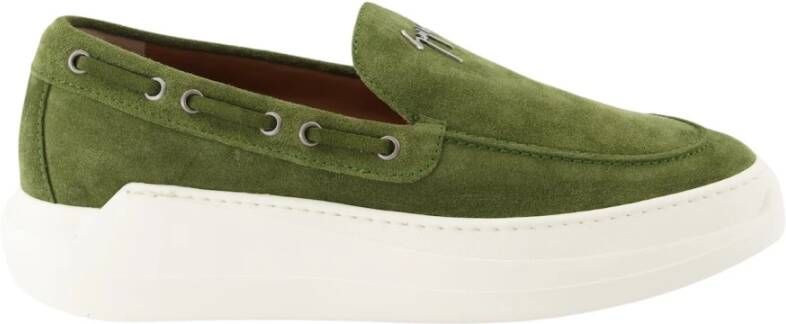 Giuseppe zanotti Velours Instap Mocassins Ronde Neus Green
