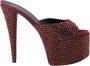 Giuseppe zanotti Kristalversierde Leren Hoge Hak Sandalen Red Dames - Thumbnail 1