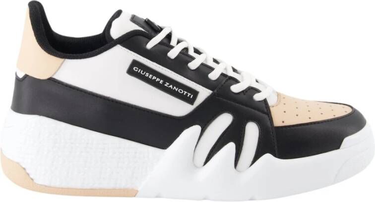 Giuseppe zanotti Vetersluiting Leren Sneakers Wit Oranje Zwart Multicolor Dames