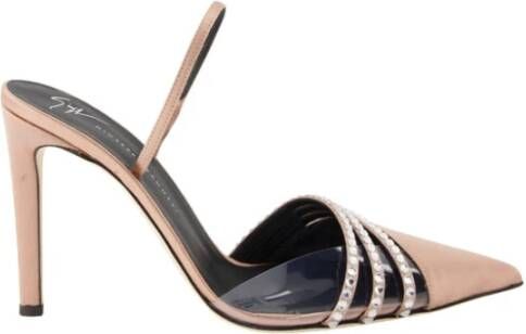 Giuseppe zanotti Sprankelende puntige slip-on hakken Beige Dames