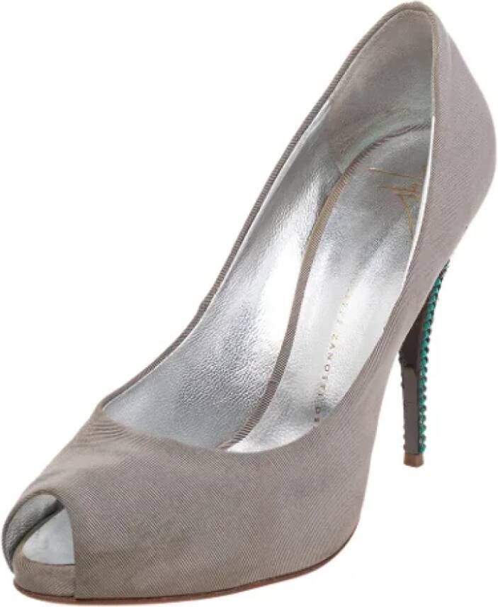 Giuseppe Zanotti Pre-owned Fabric heels Gray Dames