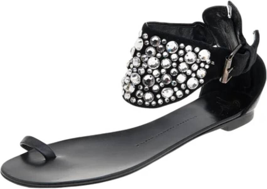 Giuseppe Zanotti Pre-owned Leather flats Black Dames