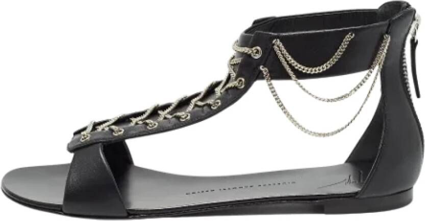 Giuseppe Zanotti Pre-owned Leather flats Black Dames