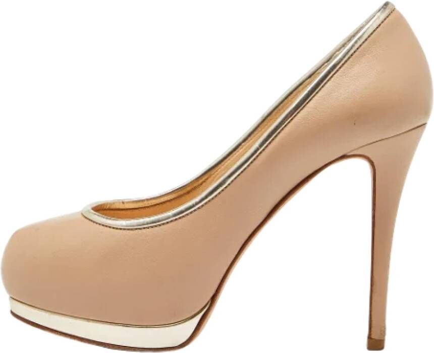 Giuseppe Zanotti Pre-owned Leather heels Beige Dames