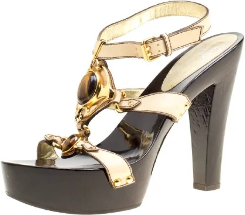 Giuseppe Zanotti Pre-owned Leather sandals Beige Dames