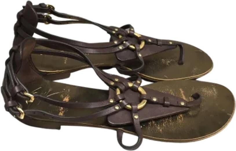 Giuseppe Zanotti Pre-owned Leather sandals Brown Dames