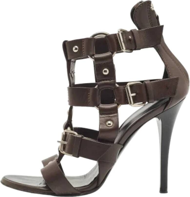 Giuseppe Zanotti Pre-owned Leather sandals Brown Dames