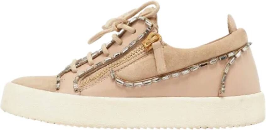 Giuseppe Zanotti Pre-owned Leather sneakers Beige Dames