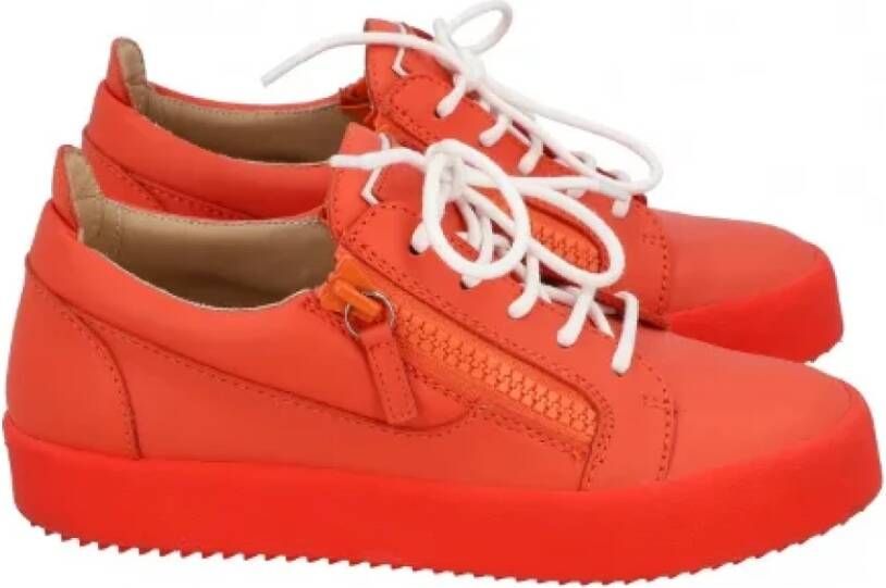 Giuseppe Zanotti Pre-owned Leather sneakers Orange Dames