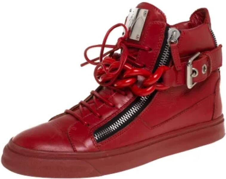 Giuseppe Zanotti Pre-owned Leather sneakers Red Dames