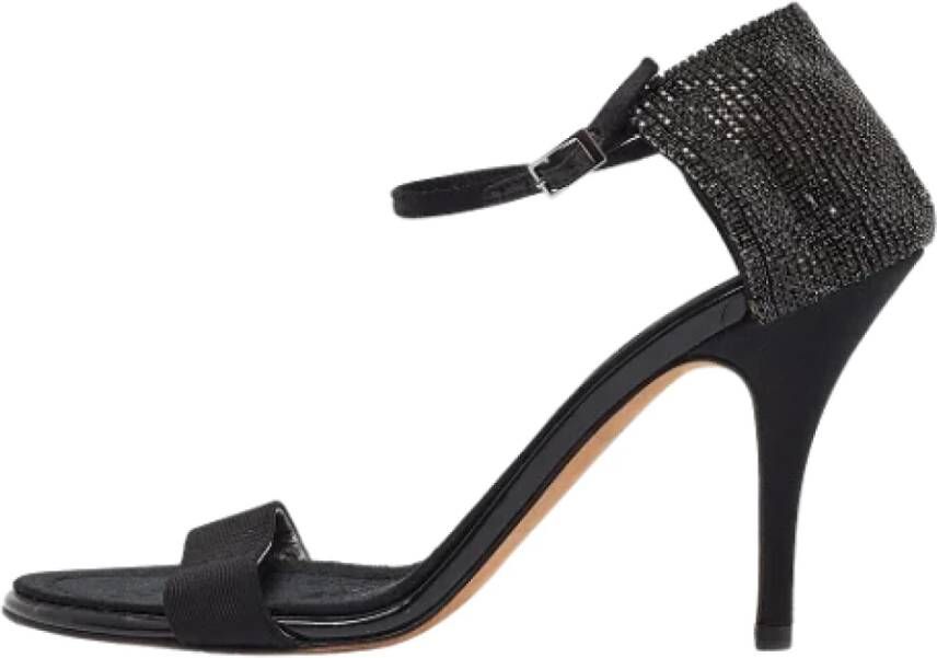 Giuseppe Zanotti Pre-owned Satin sandals Black Dames