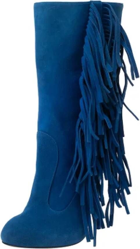 Giuseppe Zanotti Pre-owned Suede boots Blue Dames