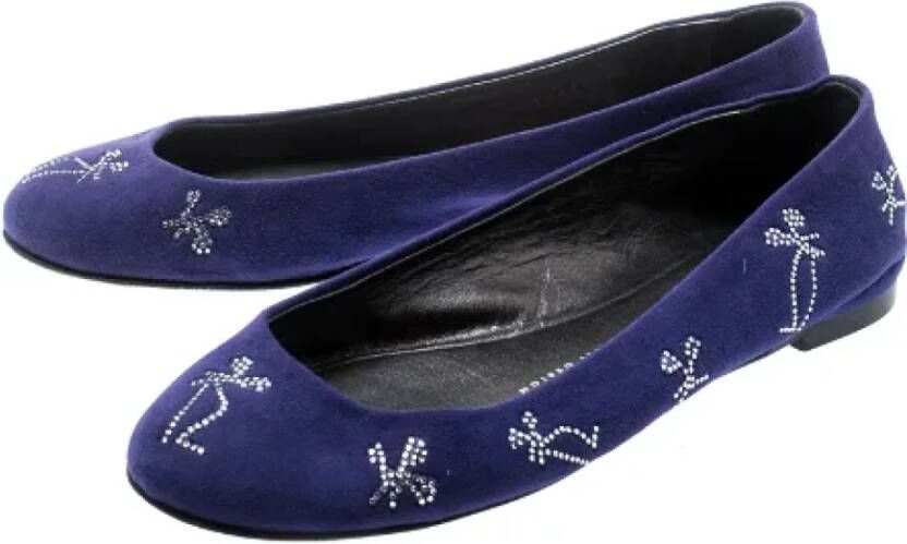 Giuseppe Zanotti Pre-owned Suede flats Blue Dames