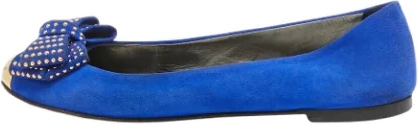 Giuseppe Zanotti Pre-owned Suede flats Blue Dames