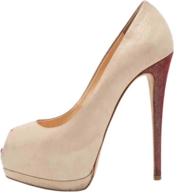 Giuseppe Zanotti Pre-owned Suede heels Beige Dames