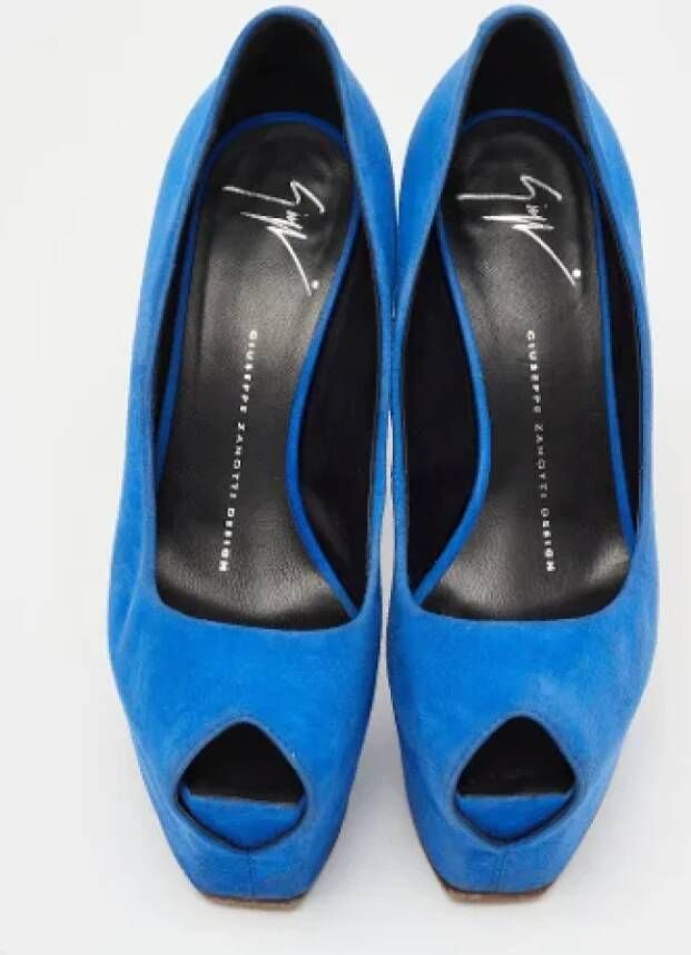 Giuseppe Zanotti Pre-owned Suede heels Blue Dames