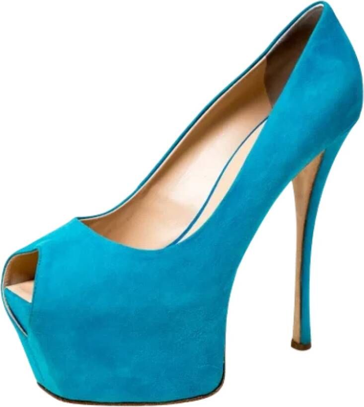 Giuseppe Zanotti Pre-owned Suede heels Blue Dames