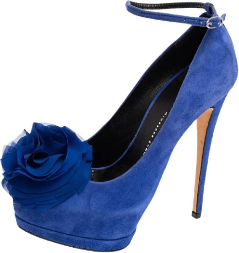 Giuseppe Zanotti Pre-owned Suede heels Blue Dames