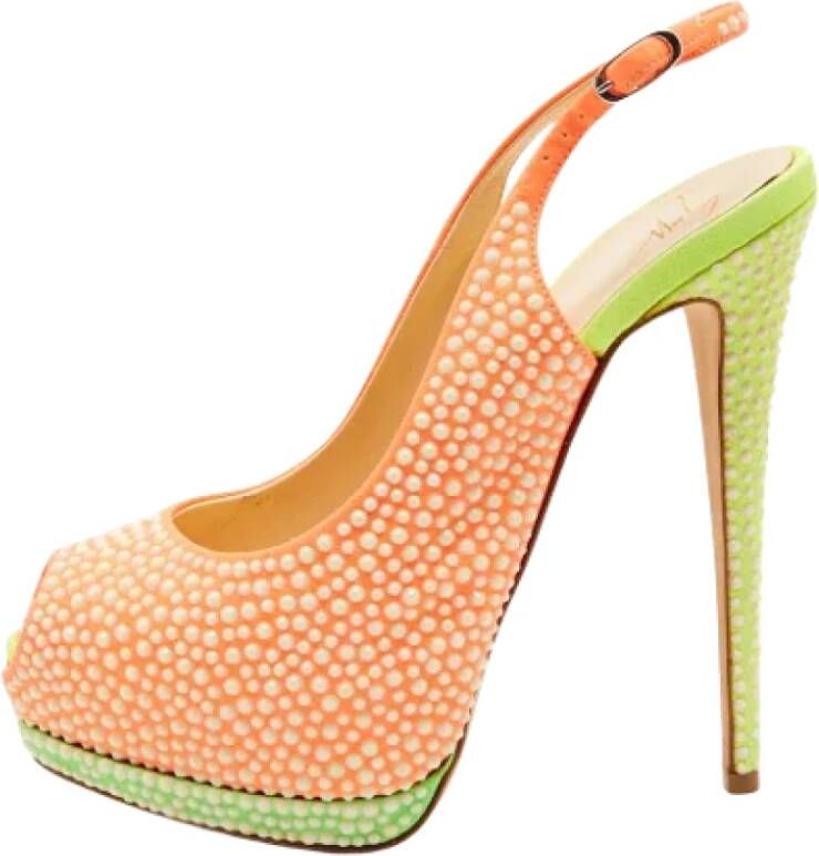 Giuseppe Zanotti Pre-owned Suede heels Orange Dames