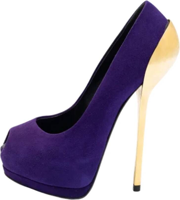 Giuseppe Zanotti Pre-owned Suede heels Purple Dames