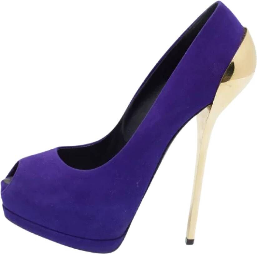 Giuseppe Zanotti Pre-owned Suede heels Purple Dames