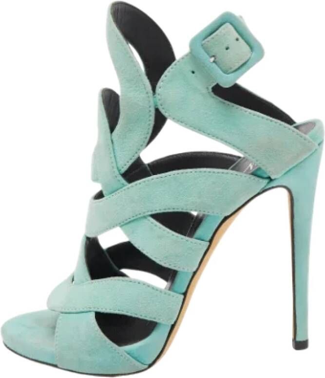 Giuseppe Zanotti Pre-owned Suede sandals Blue Dames