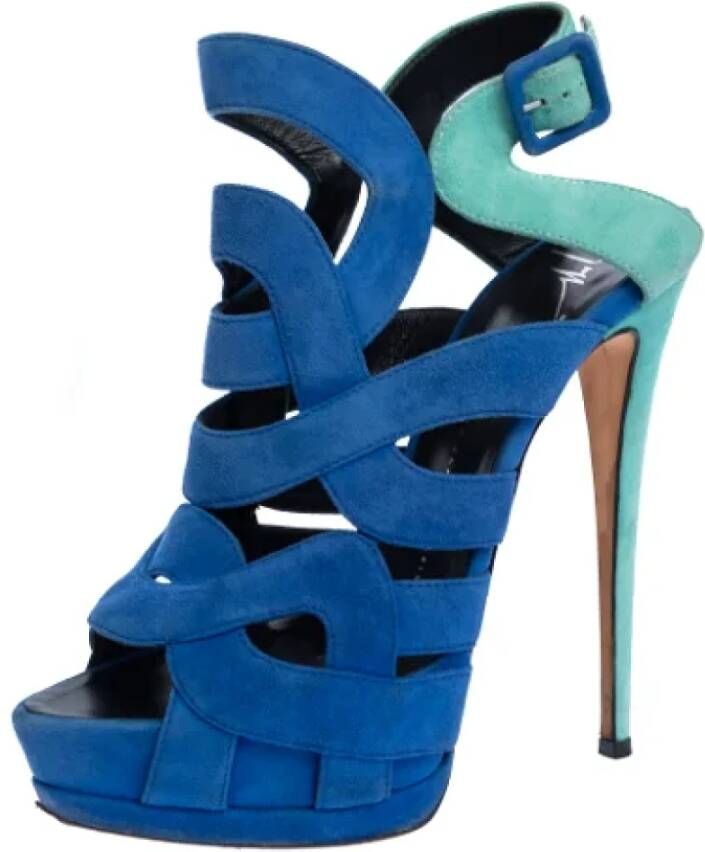 Giuseppe Zanotti Pre-owned Suede sandals Blue Dames