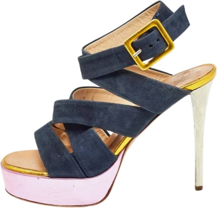 Giuseppe Zanotti Pre-owned Suede sandals Blue Dames